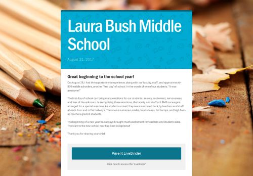 
                            11. Laura Bush Middle School - Smore