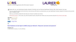 
                            13. Laurier ID Number / PIN Login - Loris