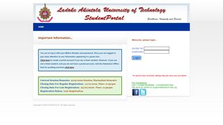 
                            2. Lautech - Student Portal : Login