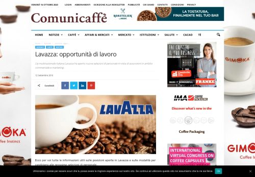 
                            11. Lavazza: opportunità di lavoro - Comunicaffè