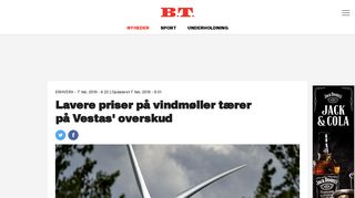 
                            9. Lavere priser på vindmøller tærer på Vestas' overskud | BT Erhverv ...