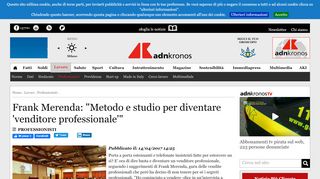 
                            8. Lavoro: Frank Merenda, metodo e studio per diventare 'venditore ...