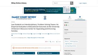 
                            8. Law Students on Interdisciplinary, Problemâ - Wiley Online Library