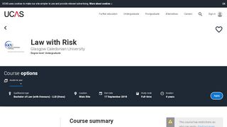 
                            9. Law with Risk at Glasgow Caledonian University - UCAS