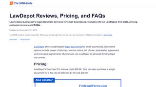 
                            10. LawDepot Reviews, Pricing, Key Info, and FAQs - The SMB Guide