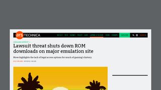 
                            12. Lawsuit threat shuts down ROM downloads on major emulation site ...