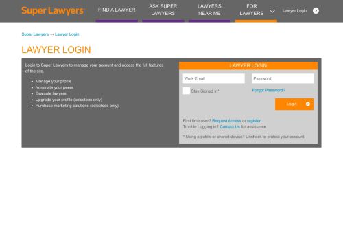 
                            4. Lawyer Login | Super Lawyers