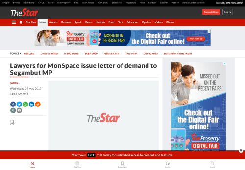 
                            12. Lawyers for MonSpace issue letter of demand to Segambut ...