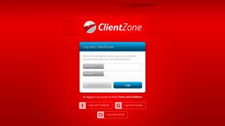 
                            6. layar login - ClientZone - Afrihost