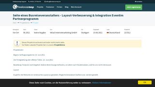 
                            12. Layout-Verbesserung & Integration Eventim ... - Freelancermap