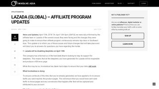 
                            7. Lazada (Global) - Affiliate Program Updates - Involve Asia / Blog