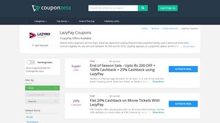 
                            4. LazyPay Coupon Codes: Offers & Deals Feb 2019 - CouponZeta
