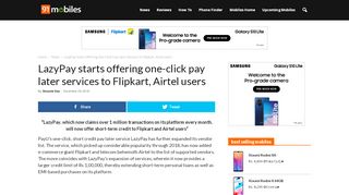 
                            11. LazyPay starts offering one-click pay later services to ... - 91Mobiles
