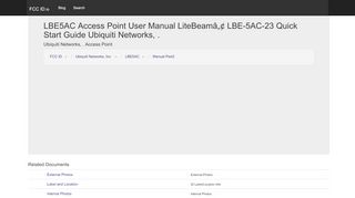 
                            12. LBE5AC Access Point User Manual LiteBeamâ„¢ LBE-5AC-23 Quick ...