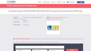 
                            6. LBS RECRUITMENT SOLUTIONS CORP (Formerly LBS ... - OFWguru