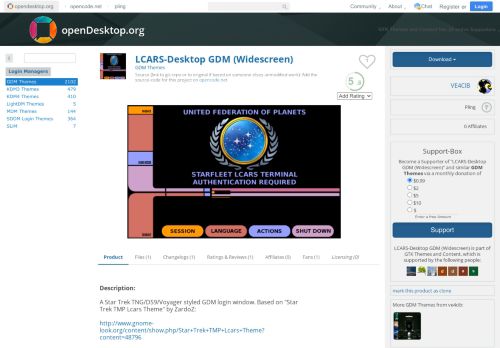 
                            7. LCARS-Desktop GDM (Widescreen) - www.opendesktop.org