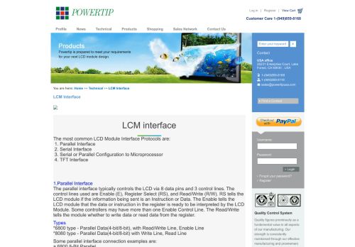 
                            3. LCM Interface - Powertip Technology Incorporation