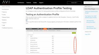 
                            11. LDAP Authentication Profile Testing - Avi Networks