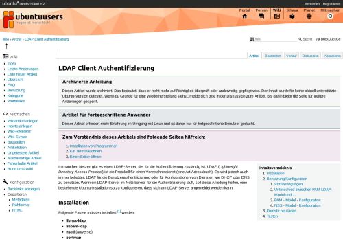 
                            8. LDAP Client Authentifizierung › Archiv › Wiki › ubuntuusers.de