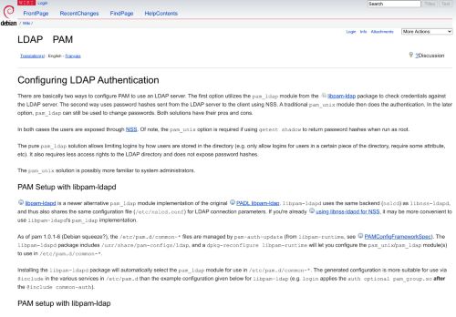 
                            1. LDAP/PAM - Debian Wiki