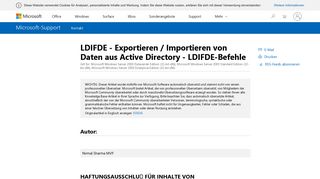 
                            4. LDIFDE - Exportieren / Importieren von Daten aus ... - Microsoft Support