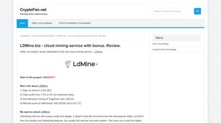 
                            5. LDMine.biz - cloud mining service with bonus. Review. » Evrything ...