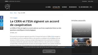 
                            7. Le CERN et l'ESA signent un accord de coopération | CERN