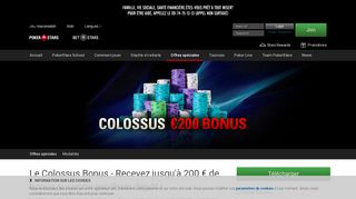 
                            4. Le Colossus Bonus - Bonus de dépôt de 100 - PokerStars