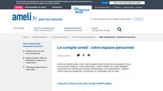 
                            3. Le compte ameli : votre espace personnel | ameli.fr