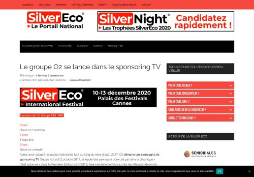 
                            8. Le groupe O2 se lance dans le sponsoring TV — Silver Economie