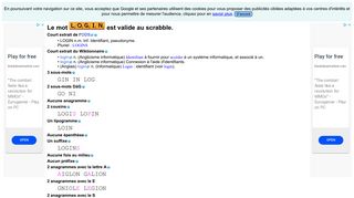 
                            4. Le mot LOGIN est valide au scrabble - 1Mot.net