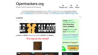 
                            4. Le Saloon - Private Torrent Trackers & File Sharing - Opentrackers.org