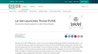 
                            11. Le-Vel Launches Thrive PURE - PR Newswire