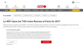 
                            13. Le WiFi dans les TGV entre Rennes et Paris ...