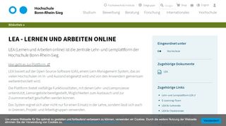 
                            5. LEA - Lernen und Arbeiten online | Hochschule Bonn-Rhein-Sieg (H ...