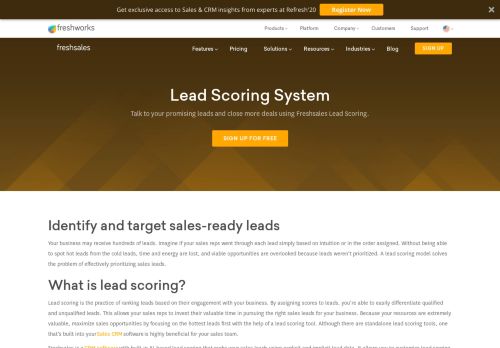 
                            7. Lead Scoring System | Signup for Freshsales CRM Software