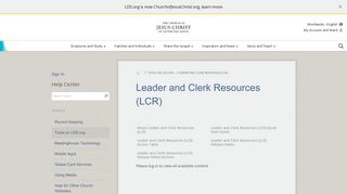 
                            5. Leader and Clerk Resources (LCR) - LDS.org