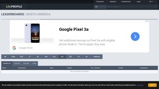 
                            8. Leaderboards - Summoners - North America - League of Legends