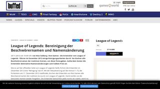 
                            8. League of Legends: Bereinigung der Beschwörernamen und ... - Buffed