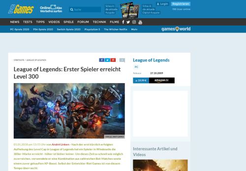 
                            7. League of Legends: Erster Spieler erreicht Level 300 - PC Games