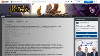 
                            11. **LEAGUE OF LEGENDS FPS FIX** : leagueoflegends - Reddit