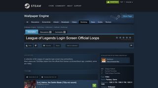 
                            3. League of Legends Login Screen Official Loops - Steam Community