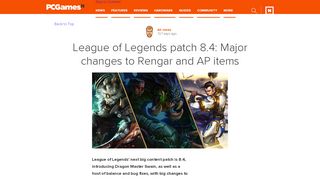 
                            8. League of Legends patch 8.4: Major changes to Rengar and AP items ...