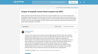 
                            12. League of Legends screen freeze in game was hilft? (Computer ...