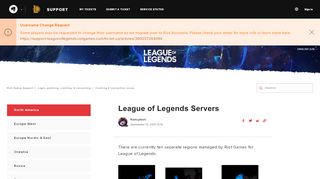 
                            4. League of Legends Servers – Riot Games Support