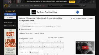 
                            1. LEAGUE OF LEGENDS - TAHM KENCH THEME TAB by Misc ...