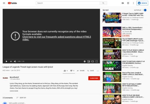 
                            8. League of Legends Thresh login screen music with lyrics! - YouTube