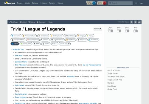 
                            13. League of Legends / Trivia - TV Tropes