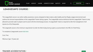 
                            3. LeagueSafe Course | PlayNRL