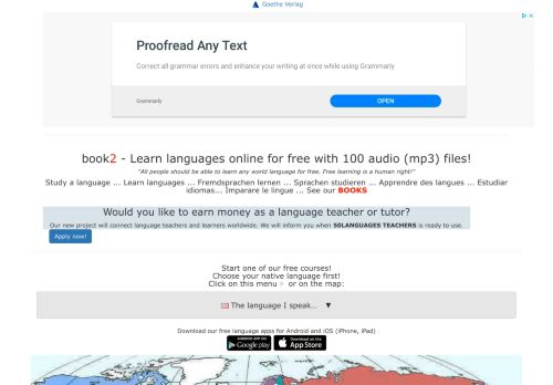 
                            2. Learn 50 Languages Online for Free - book2 Audio Trainer
